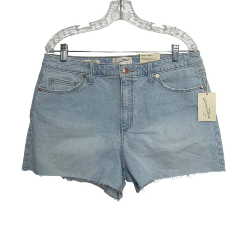 Universal Thread Vintage Midi Denim Shorts Size 14 Light Blue New 90's Cutoff